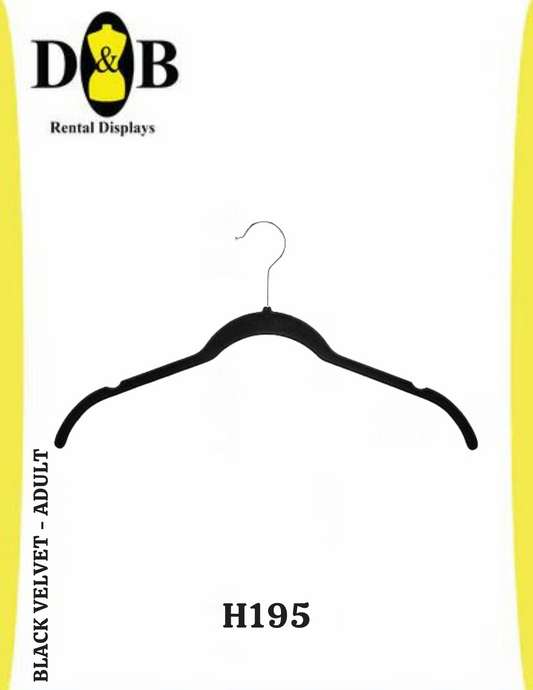 Adult Velvet ( 10 Per Pack) , Black Hangers