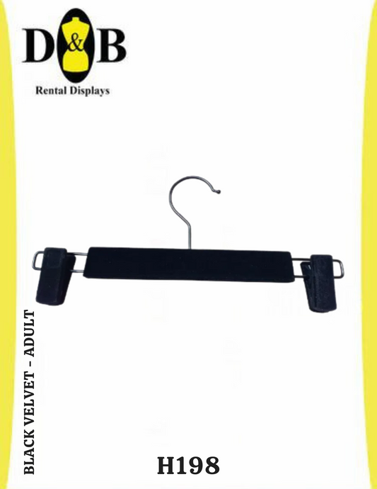 Adult Velvet (10 Per Pack), Black Hangers (H198)