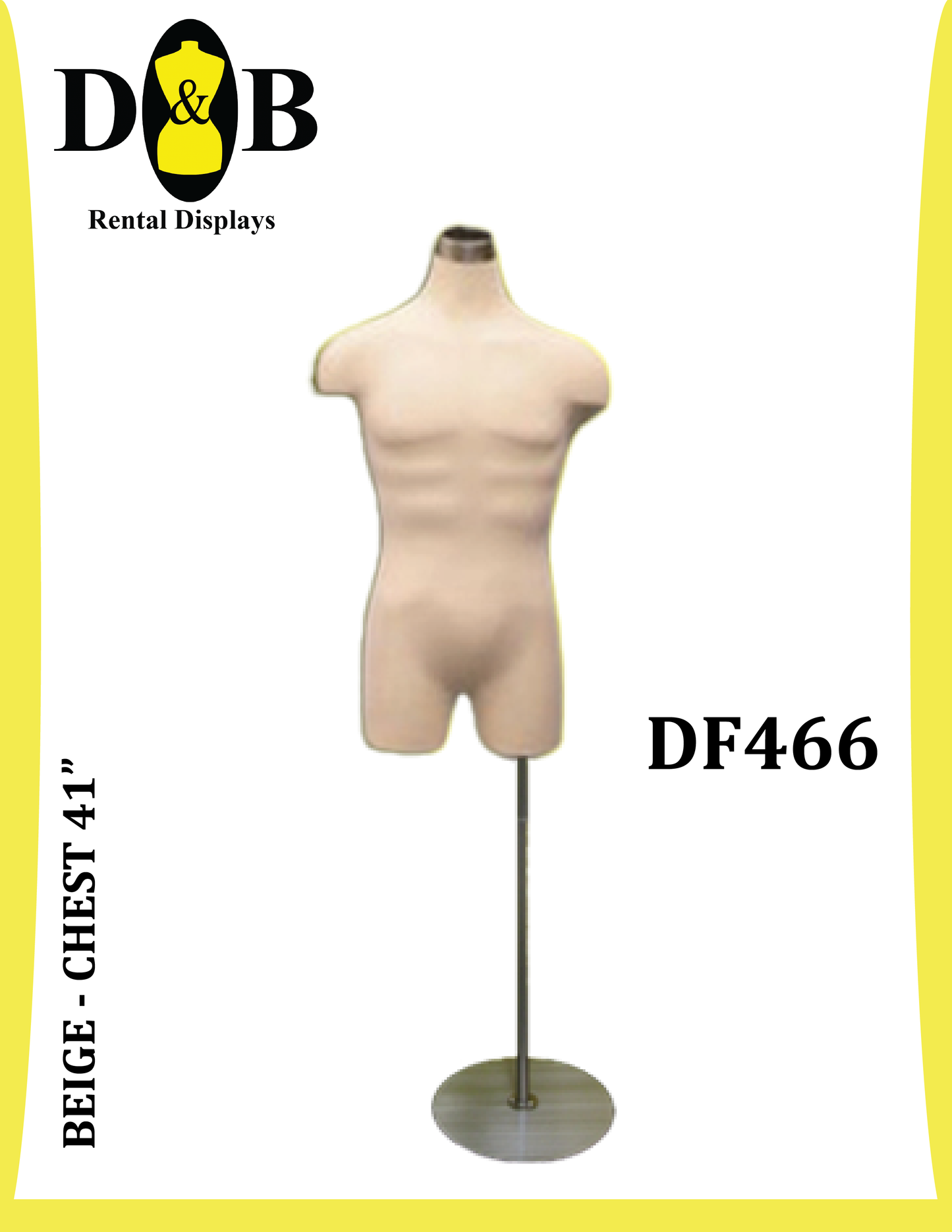 B-Dress Form  Beige Size 39"  Male, DF466