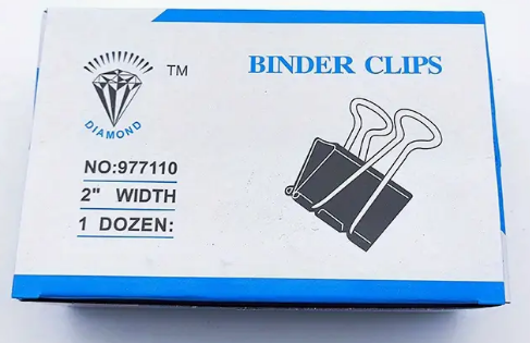 2' Black Binder Clips