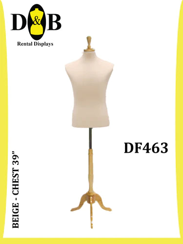 B-Dress Form, Beige Size 39"  Male DF463