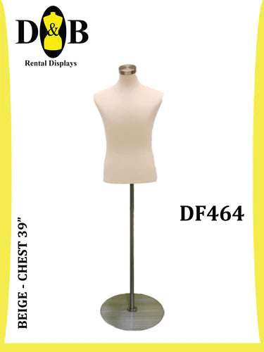 B-Dress Form, Beige Size 39"  Male, DF464