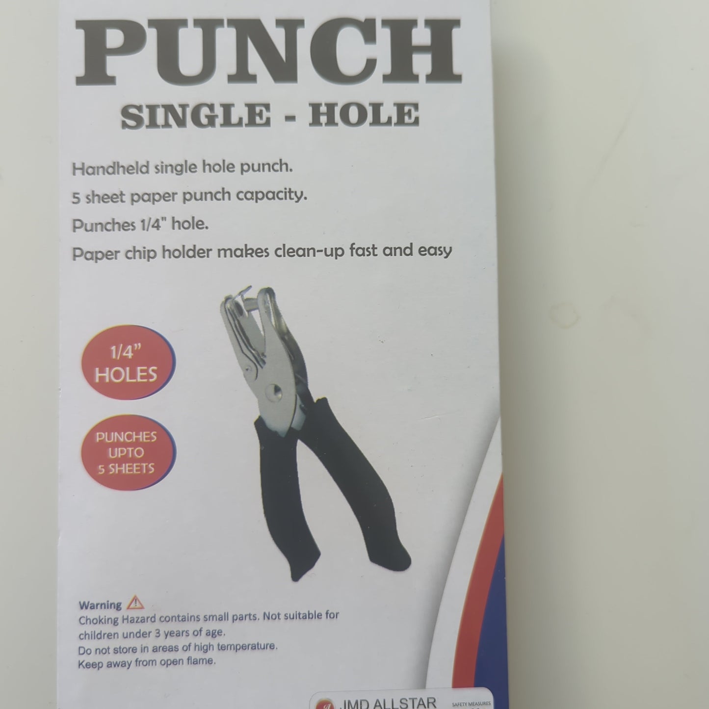 Single hole punch