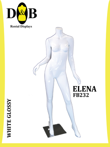 Headless Full Body White Glossy Female ELENA FB232