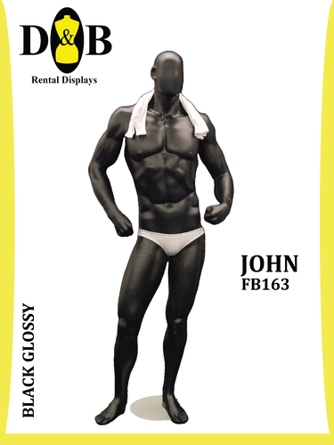 Egghead Full Body  Black Glossy, Male JOHN FB163